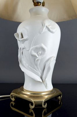 Calla Lily Lamp in Biscuit Porcelain by Nicholas Berbenczy for