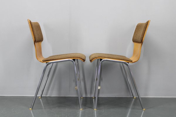 Sedie in compensato con rivestimento in tessuto, Germania, anni