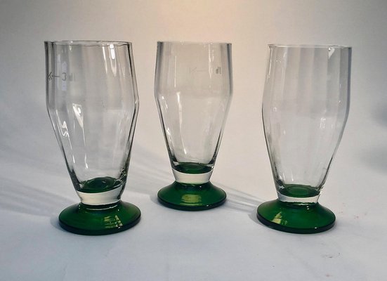 Handblown Beer Glasses, Former Czechoslovakia, 1920s, Set of 6 for