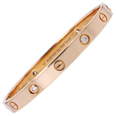 Cartier Trinity 18K Yellow, Rose and White Gold Diamond Bracelet- V38790