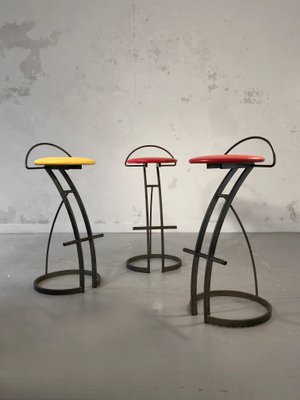Post-Modern Bar Stools, France, 1980s, Set of for sale at Pamono