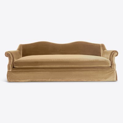 Nia Sofa in Camel Velvet from Pure White Lines