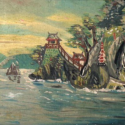辰　oilpainting from Japan Japanese Artist, Shōwa Period Landscape, Oil Painting, 1950s for