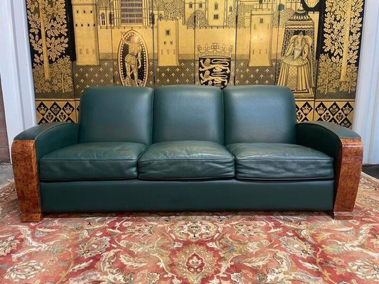 Art deco leather sofa discount
