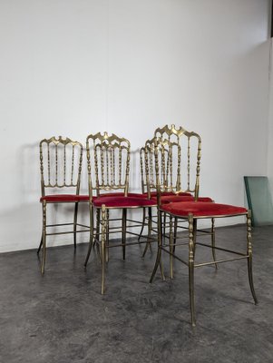 Sedie Chiavari vintage in bronzo, Italia, 1960, set di in