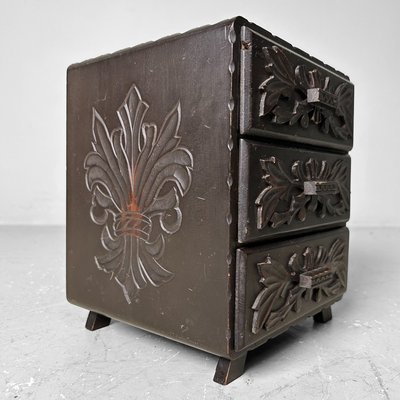 Boîte à Bijoux Vintage En Forme De Commode à Tiroirs - Bois Ancien - Occasion