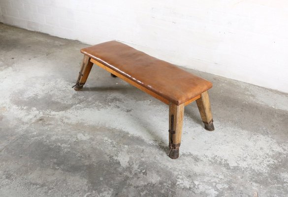 Vintage Industrial Leather Bench For Sale At Pamono