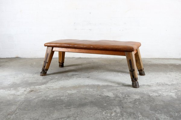 Vintage Industrial Leather Bench For Sale At Pamono