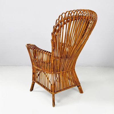 Mid-Century Italian Modern Rattan Armchair by Antonio Dal Vera