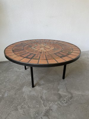 Vintage Coffee Table with Metal Base by Roger Capron, 1950s for 