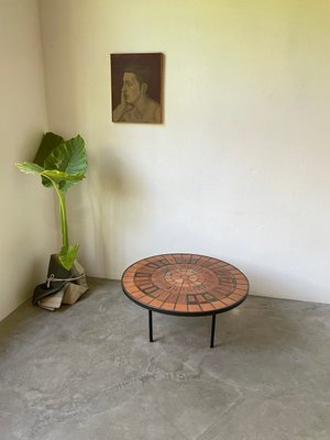 Vintage Coffee Table with Metal Base by Roger Capron, 1950s for 
