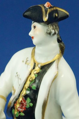 Figurine Couple En Porcelaine De Dresden Allemand - Statuette Vintage Multicolore