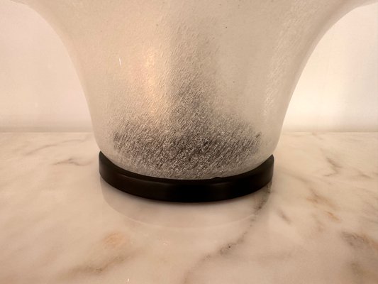 Italian Lotus Murano Glass and Metal Table Lamp by Carlo