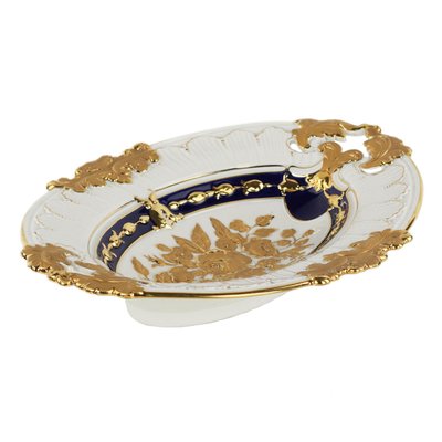 20th Century Porcelain Dish with Openwork Handles from Meissen for