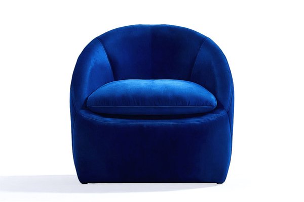 Quimera Stuhl aus blauem Samt bei Pamono kaufen