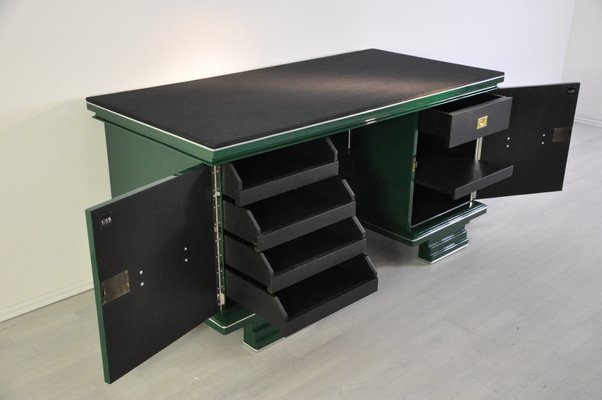 Vintage Jaguar Racing Green Art Deco Desk For Sale At Pamono