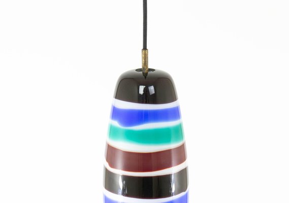 Lustre vintage Massimo Vignelli pour Vistosi Murano en verre orange, design des années 1960 - France
