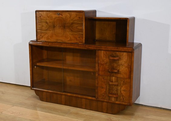 Painted Teak Glazed Wall Cabinet - Ca 1920 Painted Teak Glazed Wall Cabinet - Ca 1920