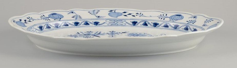 Large German Blue Onion Pattern Serving Platter from Meissen