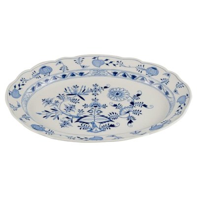 Large German Blue Onion Pattern Serving Platter from Meissen