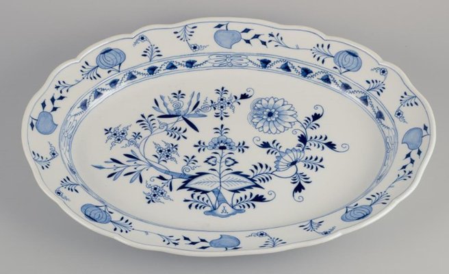 Large German Blue Onion Pattern Serving Platter from Meissen