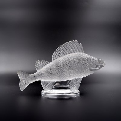 Frosted Crystal Perch Fish Sculpture by Lalique, France for sale