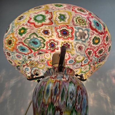 Millefiore Murano Glass Table Lamp attributed to Fratelli Toso
