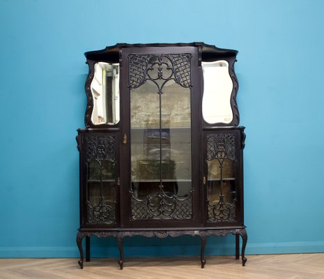 Large Antique Victorian China Display Cabinet 1870s