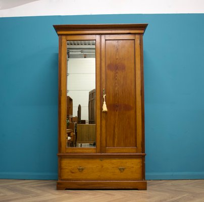 Antique Rustic Pine Wardrobe 1900s for sale at Pamono