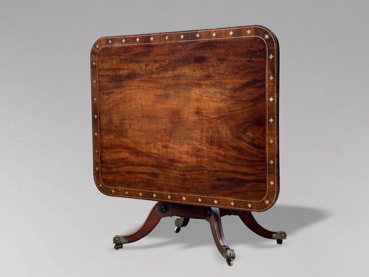 Mahogany & Brass Inlaid Breakfast Table Mahogany & Brass Inlaid Breakfast Table