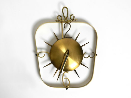 Mid-Century Modern Kienzle Brass Wall Clock with Original Battery