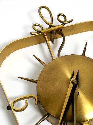 Mid-Century Modern Kienzle Brass Wall Clock with Original Battery