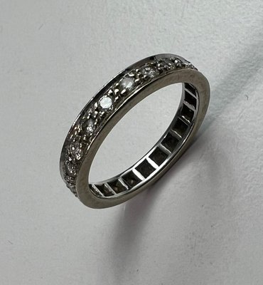 French Eternity Ring in 14 Karat with Diamonds, 1930s for sale at