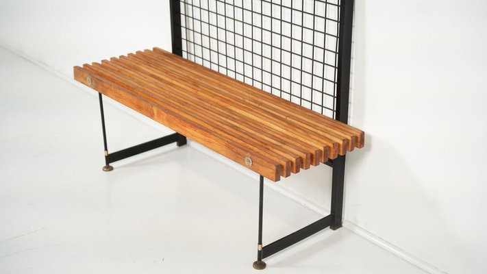 Mid-Century Entryway Bench with Coat Rack, Italy, 1960s for sale