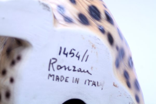 Mid-Century Ceramic Cheetah Sculpture by Giovanni Ronzan