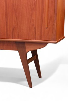 Danish Highboard in Teak with Bar Cabinet and Slanted Legs, 1960s