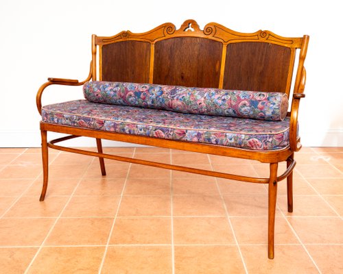 Antique Art Nouveau Bench in Bentwood from Jacob & Josef Kohn