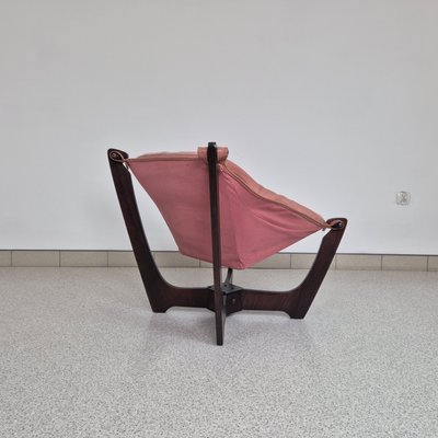 Vintage Luna Lounge Chair 　 Odd Knutsen Vintage Modern Leather Lounge Luna Chair by Odd Knutsen for