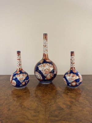 A Large Japanese Blue and White Bottle Form Vase A Large Japanese Blue and White Bottle Form Vase
