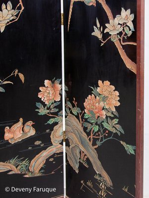 Mid-Century Chinese Modern Four Panel Screen with Landscape