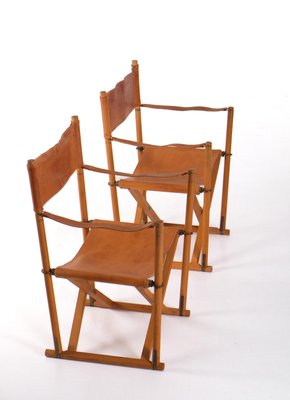 Set of Mk 16 Foldable Armchairs attributed to Mogens Koch, Denmark
