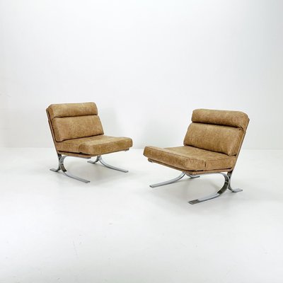 Mid-Century Modern Lounge Chair in Brown Leather, Italy, 1980s