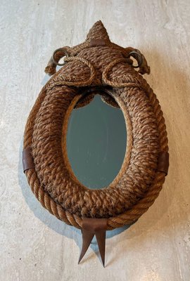 Audoux & Minet Rope Mirror フランス ビンテージ 鏡 Woven Rope Mirror By Audoux Minet — counter-space