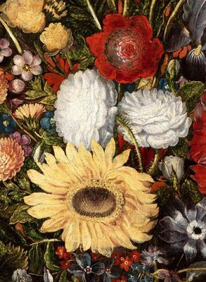 Unknown, Vase of Flowers in a Metal Vase with a Mask, Oil Unknown, Vase of Flowers in a Metal Vase with a Mask, Oil