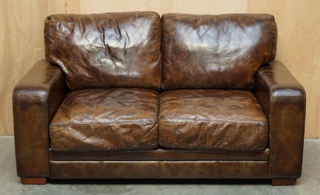 HALO 2P SOFA ブラウン HALO（ハロー）】KENSINGTON 2P SOFA BIKERTAN｜ヴィンテージ