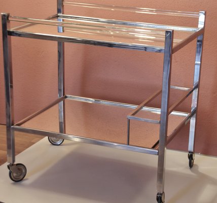 Two Tier Bar cart Attributed to Jacques Adnet Two Tier Bar cart Attributed to Jacques Adnet