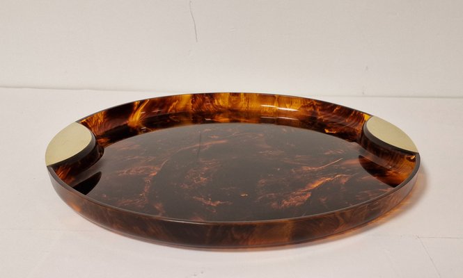 Brass Shell Edge Tray with Matching Brass Base Brass Shell Edge Tray with Matching Brass Base