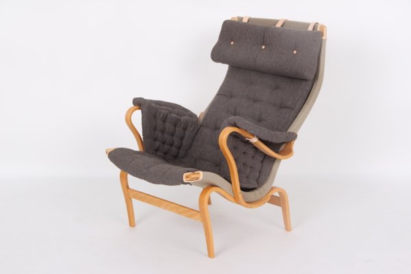 Pernilla 69 Chair with New Kvadrat Wool Fabric by Bruno Mathsson
