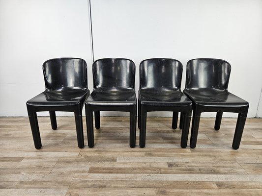 Black plastic modern dining chairs discount
