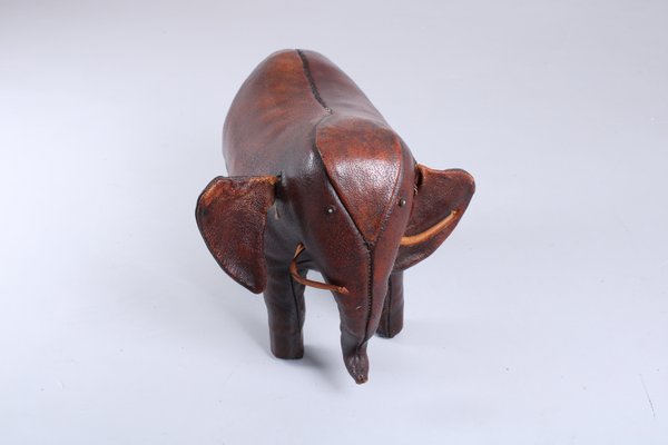 Vintage Leather Elephant attributed to Dimitri Omersa for